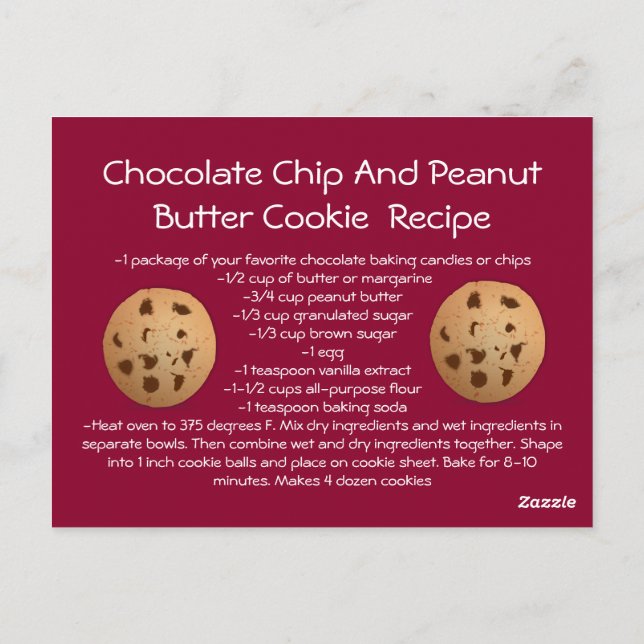 Tarjeta de receta Chocolate Chip Peanut Butter Coo (Reverso)