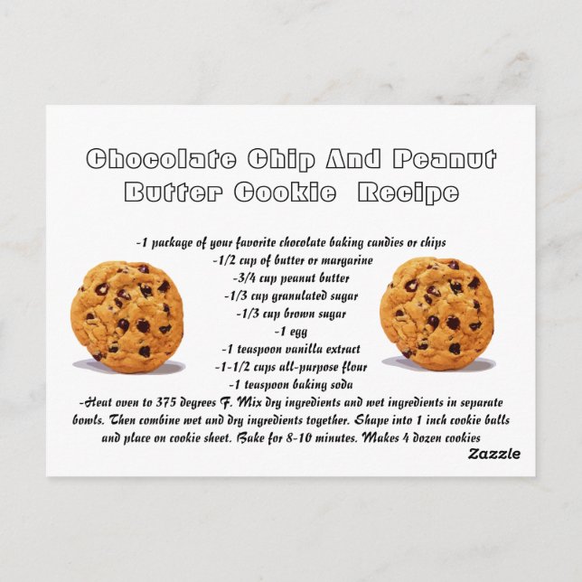 Tarjeta de receta Chocolate Chip Peanut Butter Coo (Reverso)