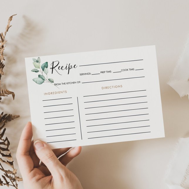 Tarjeta de receta clásica formal de ducha de novia (Subido por el creador)