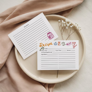 Tarjeta de Receta Colorida a Mano
