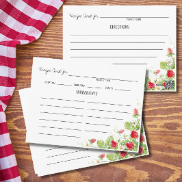 Tarjeta de receta con fresas