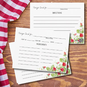 Tarjeta de Receta con Fresas