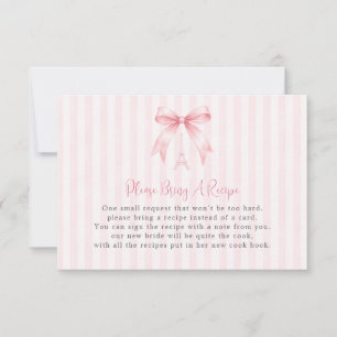Tarjeta de receta con lazo rosa parisino