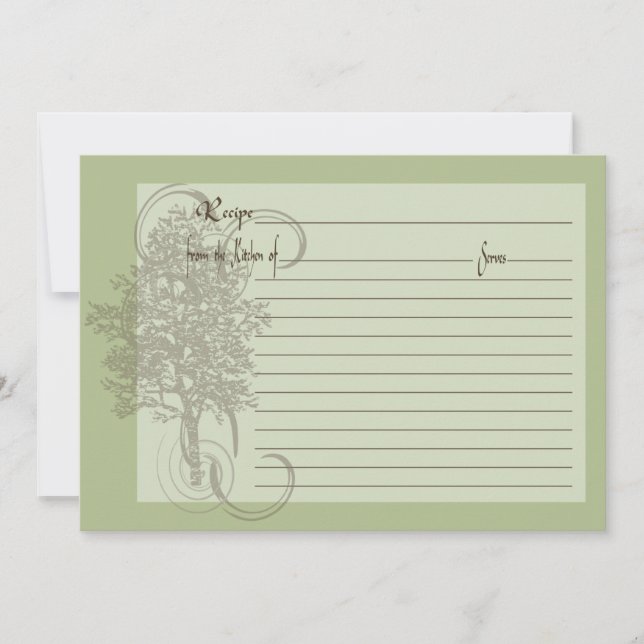 Tarjeta de receta con memoria familiar verde (Anverso)