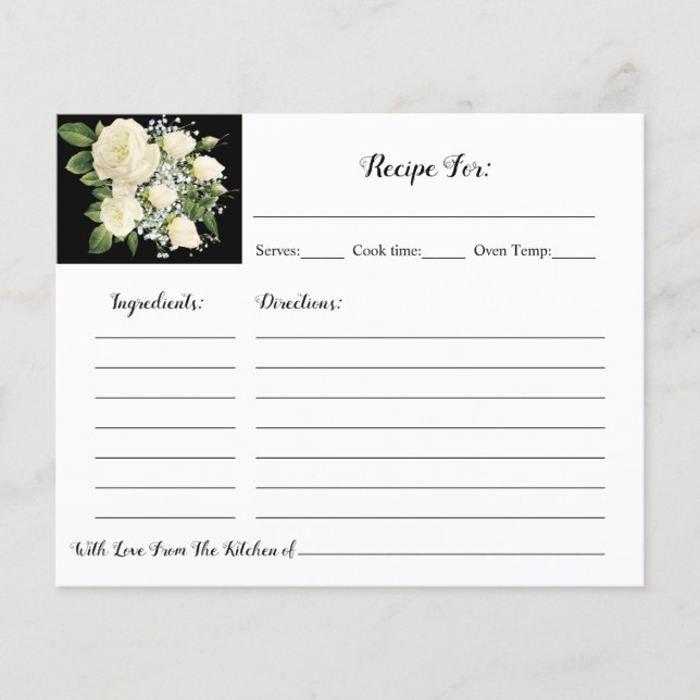 Tarjeta de receta con tarjeta de ducha de novia de (Anverso)