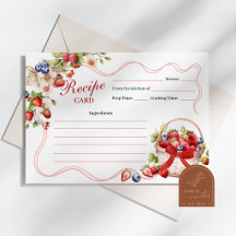 Tarjeta de Receta Coquette de Arco Rojo Berry Enam