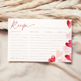 Tarjeta de Receta Corazones de San Valentín Rosa D