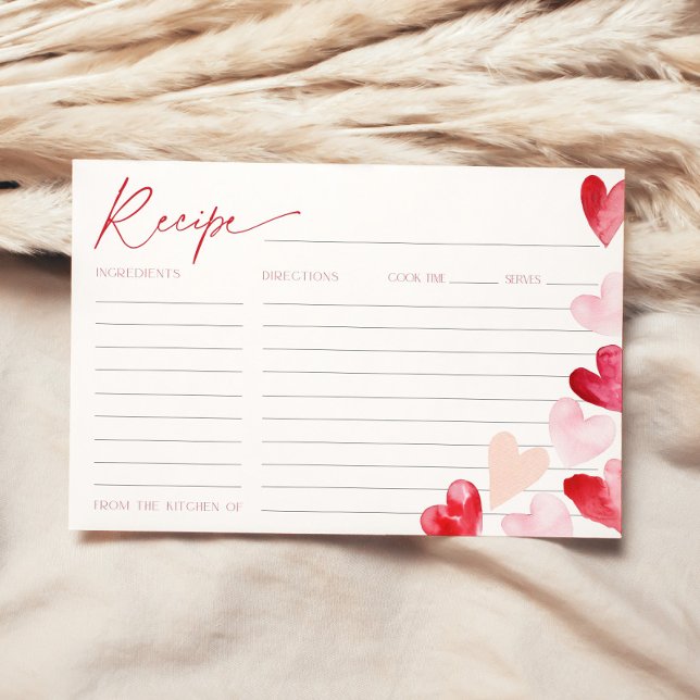 Tarjeta de Receta Corazones de San Valentín Rosado (Subido por el creador)