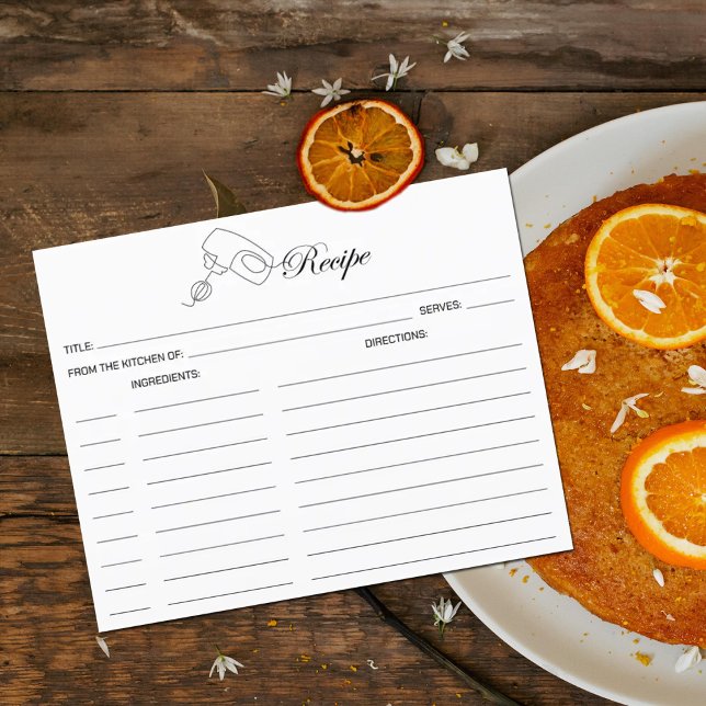 Tarjeta de receta culinaria simple (Subido por el creador)