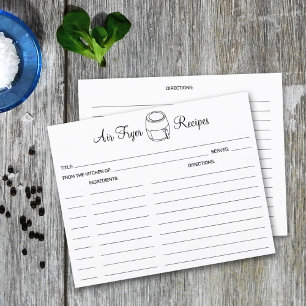 Tarjeta de receta culinaria simple Air Fryer