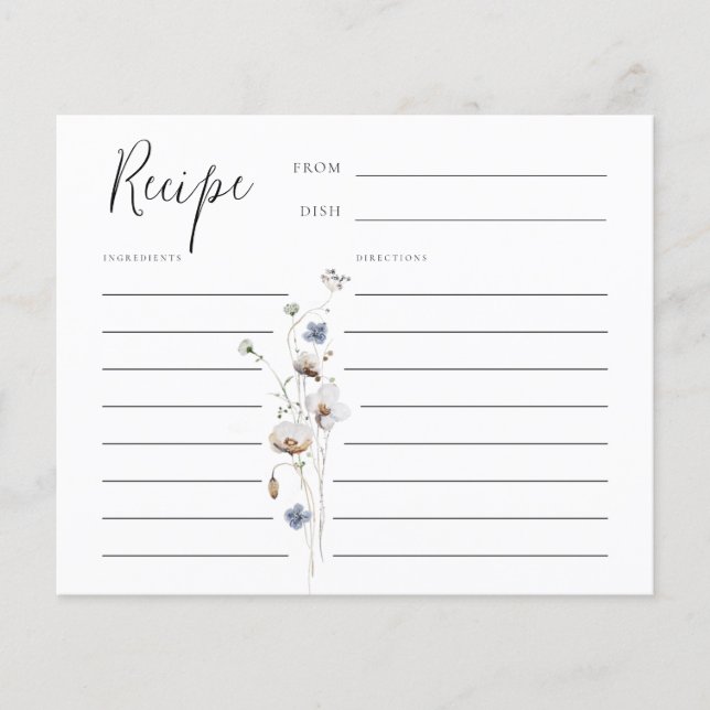 Tarjeta de receta Dainty Wildflower (Anverso)