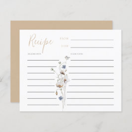 Tarjeta de receta Dainty Wildflower Soft Tan
