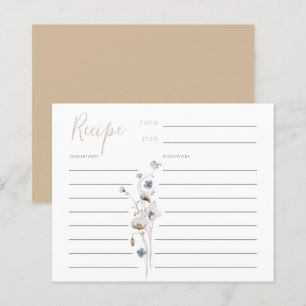 Tarjeta de receta Dainty Wildflower Soft Tan