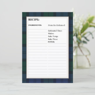 Tarjeta de receta de 5" x 7" - Patrón de reloj osc