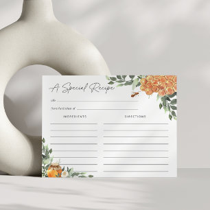 Tarjeta de Receta de Abeja de Miel de Flor de Nara