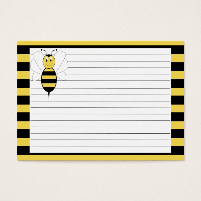 Tarjeta de receta de abejas sonrientes (Frente)