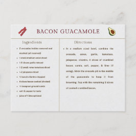 Tarjeta de receta de Acción de Gracias Bacon Guaca