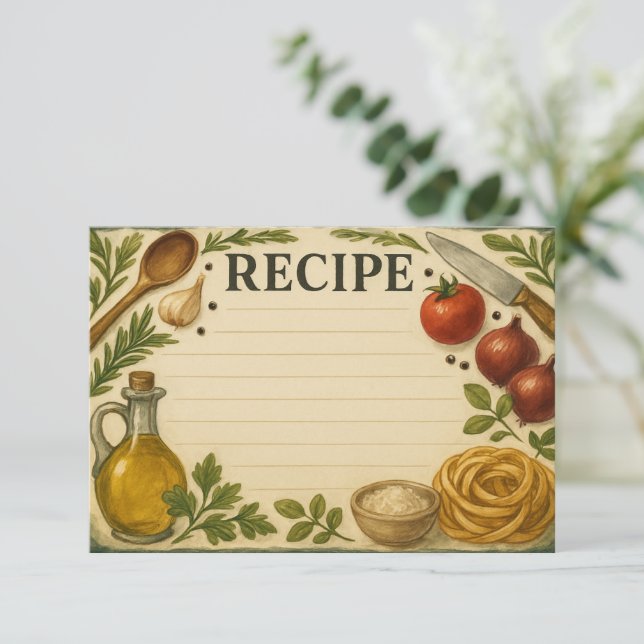 Tarjeta de Receta de Acentos Audaces de Toscana (Anverso de pie)