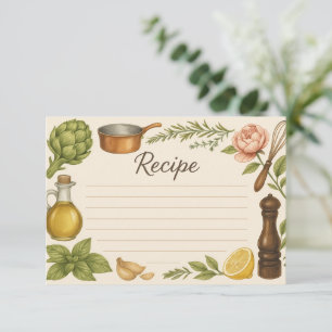 Tarjeta de Receta de Acentos de Toscana