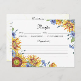 Tarjeta de receta de acuarela de Ucrania