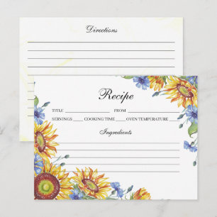 Tarjeta de receta de acuarela de Ucrania