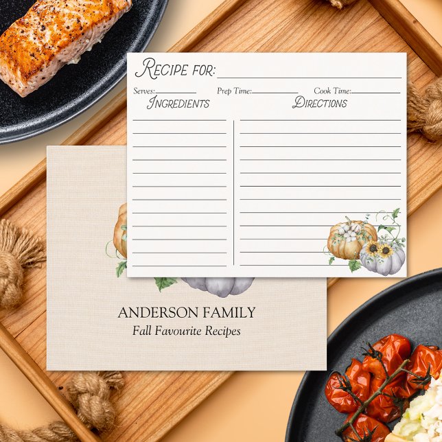 Tarjeta de Receta de Algodón de Girasol de Calabaz (In situ)