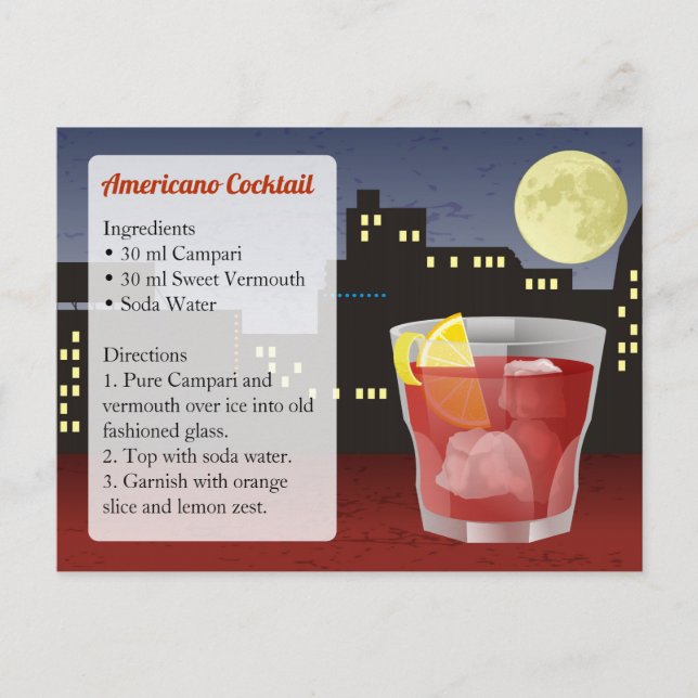 Tarjeta de Receta de Americano (Anverso)