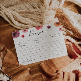 Tarjeta de receta de amor en flor