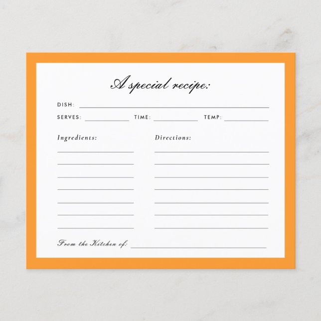 Tarjeta de receta de amor para primera novia Sprit (Anverso)