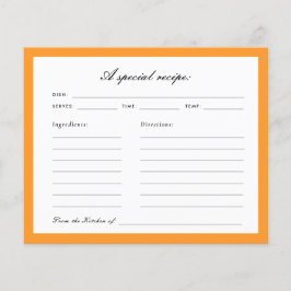 Tarjeta de receta de amor para primera novia Sprit