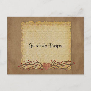 Tarjeta de receta de aspecto de papel antiguo