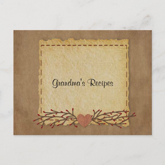 Tarjeta de receta de aspecto de papel antiguo (Anverso)