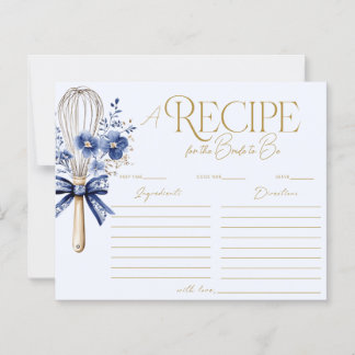 Tarjeta de Receta de Azul Polvoriento Azotado por