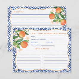 Tarjeta de Receta de Azulejos Azules Amalfi con Ac