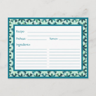 Tarjeta de Receta de Azulejos Florales Decorados A