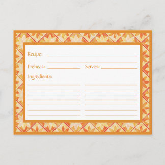 Tarjeta de receta de azulejos florales decorativos