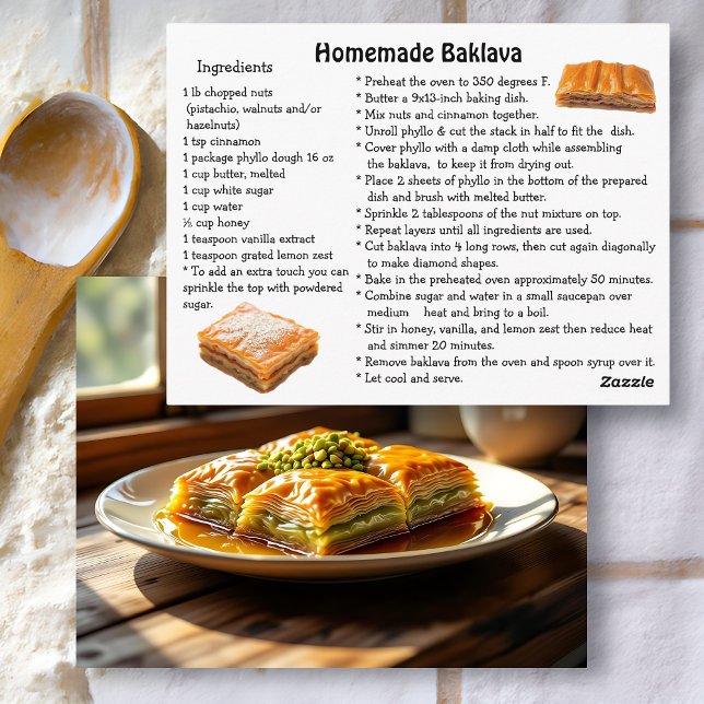 Tarjeta de Receta de Baklava (Subido por el creador)