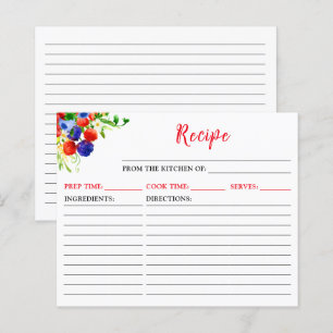 Tarjeta de Receta de Bayas Mixtas de Verano