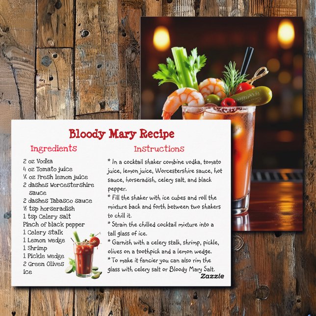 Tarjeta de Receta de Bloody Mary (Subido por el creador)