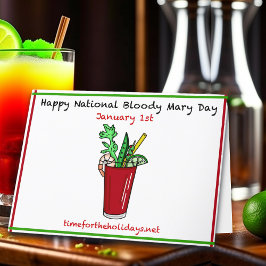Tarjeta de receta de Bloody Mary y Feliz Año Nuevo