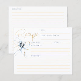 Tarjeta de Receta de Boda con Lazo Azul Polvorient