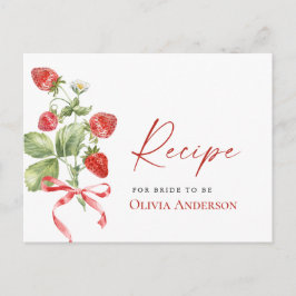 Tarjeta de Receta de Boda de Fresa Acuarela de Mod