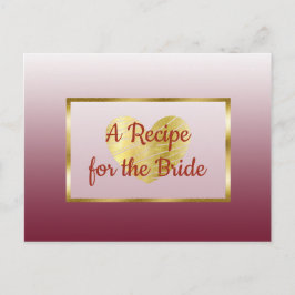 Tarjeta de receta de boda de gradiente de borgoña