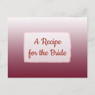 Tarjeta de receta de boda de gradiente de Borgoña