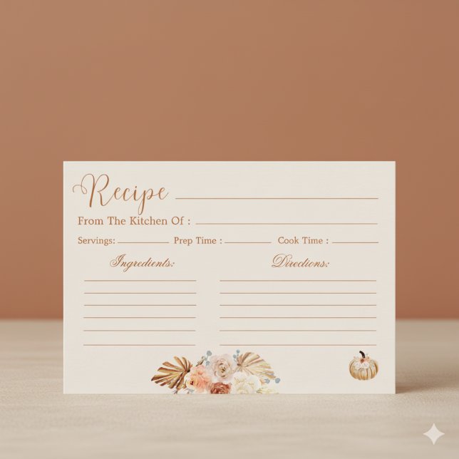 Tarjeta de Receta de Boda de Terracota Rústica Ena (Subido por el creador)