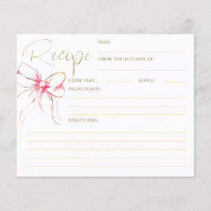 Tarjeta de Receta de Boda Rosa Anudando el Nudo