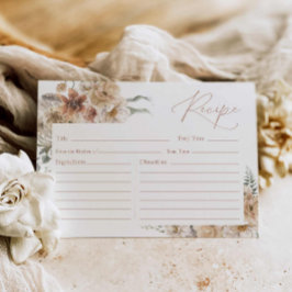Tarjeta de Receta de Boho Floral Bridal