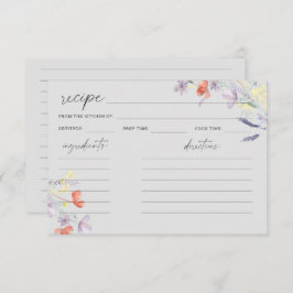 Tarjeta de receta de Boho Wildflowers Floral
