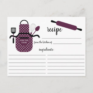 Tarjeta de receta de Boysenberry White Apron Kitch