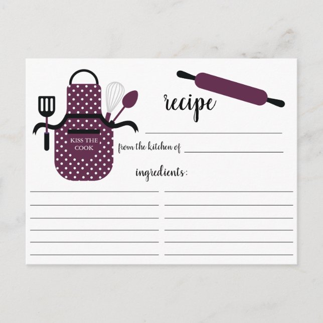 Tarjeta de receta de Boysenberry White Apron Kitch (Anverso)